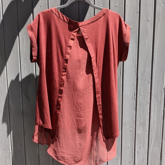 Banana Republic Burnt Orange Short Sleeve Blouse - Picture 7 of 11